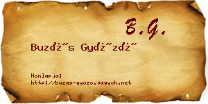 Buzás Győző névjegykártya